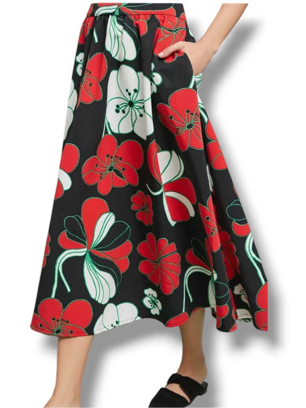 Anthropologie Traffic People Leilani Floral Midi Skirt NWT Size Medium